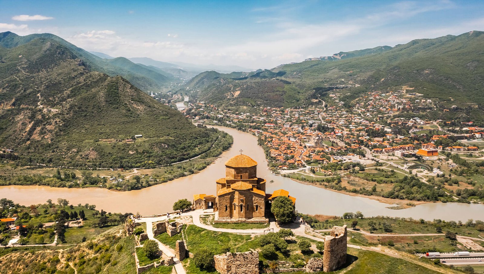 the beautiful view of old church on the mountain