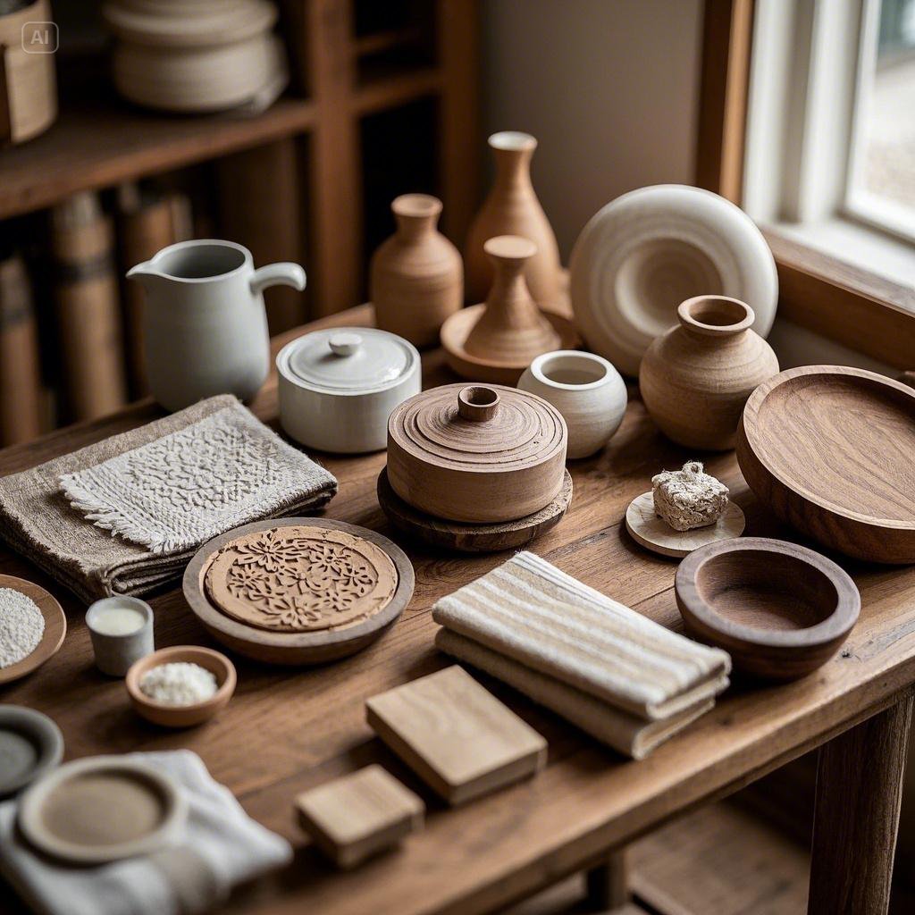 Some wooden crockry is