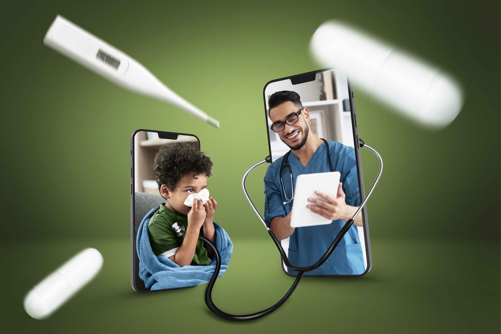 A mobile connects the patient to doctor Business and Lifestyle