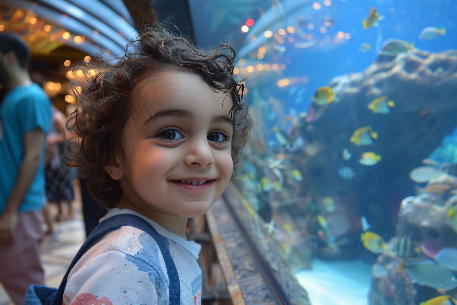 Family exploring the Georgia Aquarium, surrounded by marine life, showcasing one of Atlanta’s top family-friendly attractions.