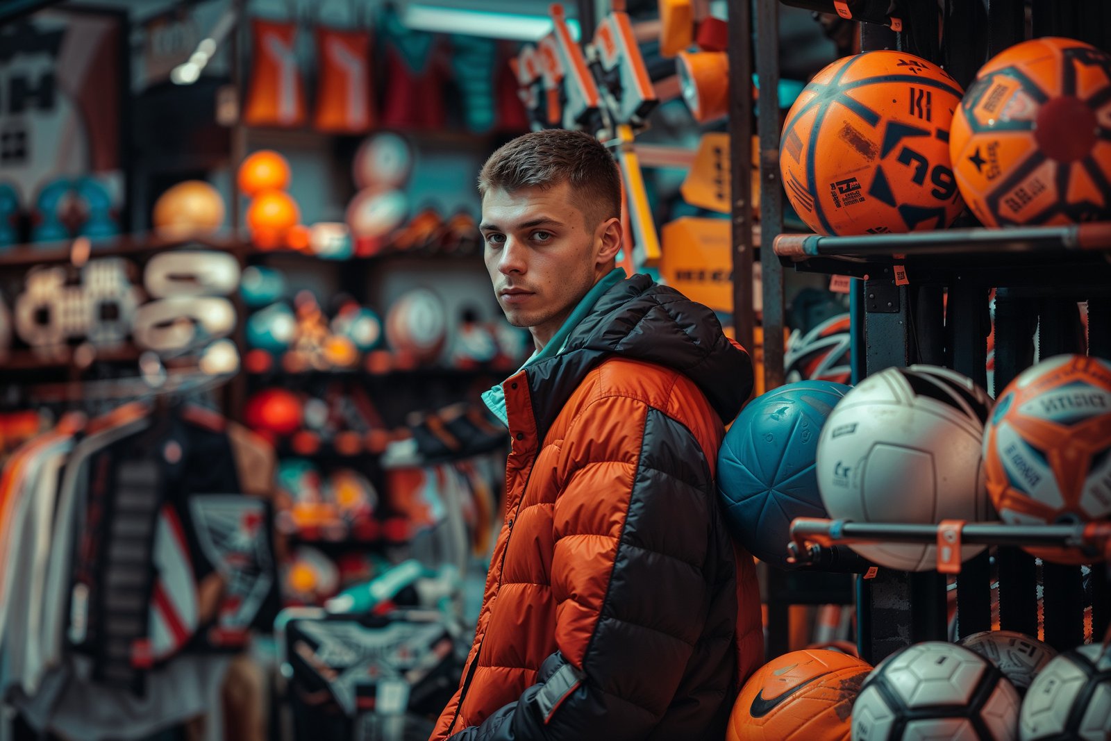 Magazine ad for Atlanta sports retailer featuring basketball player and product